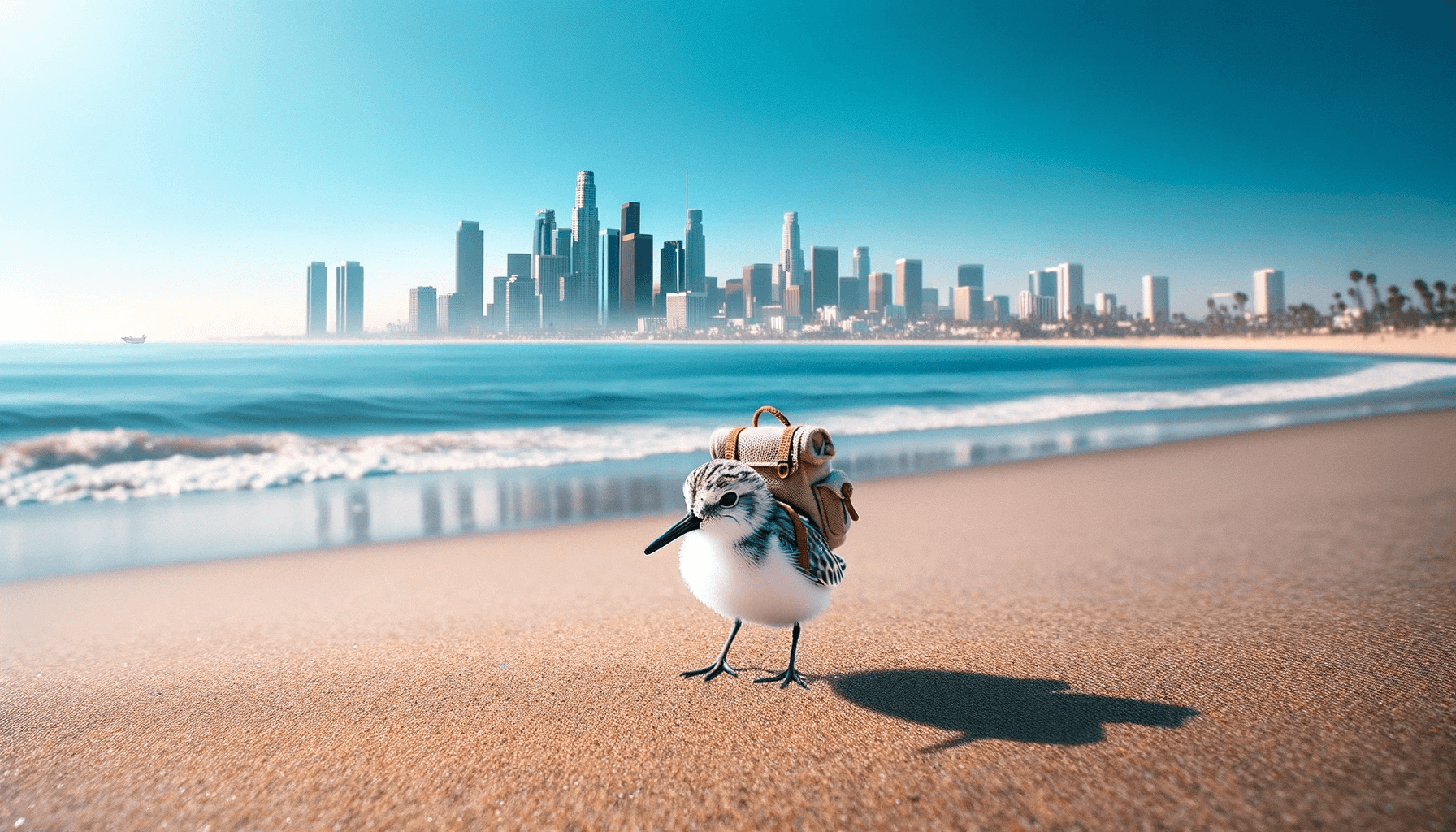 Sandpiper on the beach in the United States